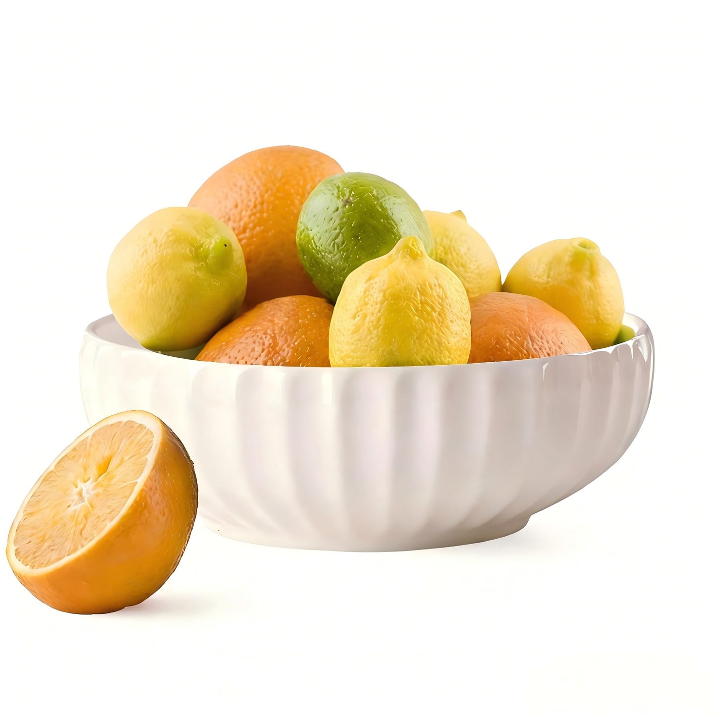 Opeikla Large Ceramic Fruit Bowl for Kitchen Counter, 10-Inch White Fruit and Vegetable Bowl, Decorative Serving Bowl for Home