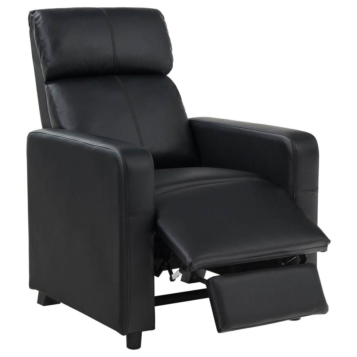 Coaster Home Furnishings - Toohey - Faux Leather - 5-Piece Theater Seating with Consoles and Recliners with Tufted Backrests and Slim Track Armrests - Living Room, Home Theater - Black - 600181-S3A