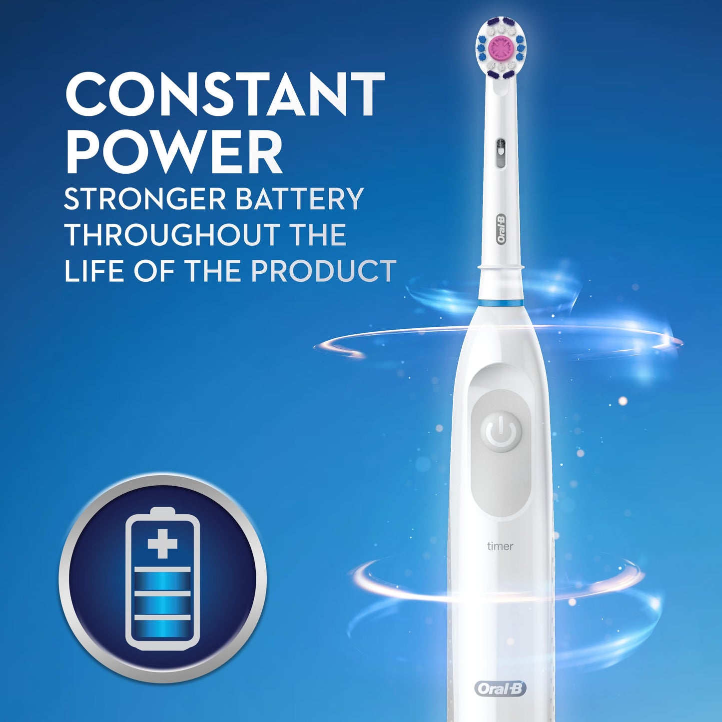 Oral-B Pro 100 Charcoal, Battery Powered Electric Toothbrush, Black