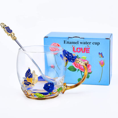 OEAGO Gifts for Mom Women Valentines Day Gifts for Her Glass Coffee Enamels Mug Best Birthday Valentine's for Girlfriend Wife Mothers Day from Daughter Son Tea Cup Stocking Stuffers Christmas