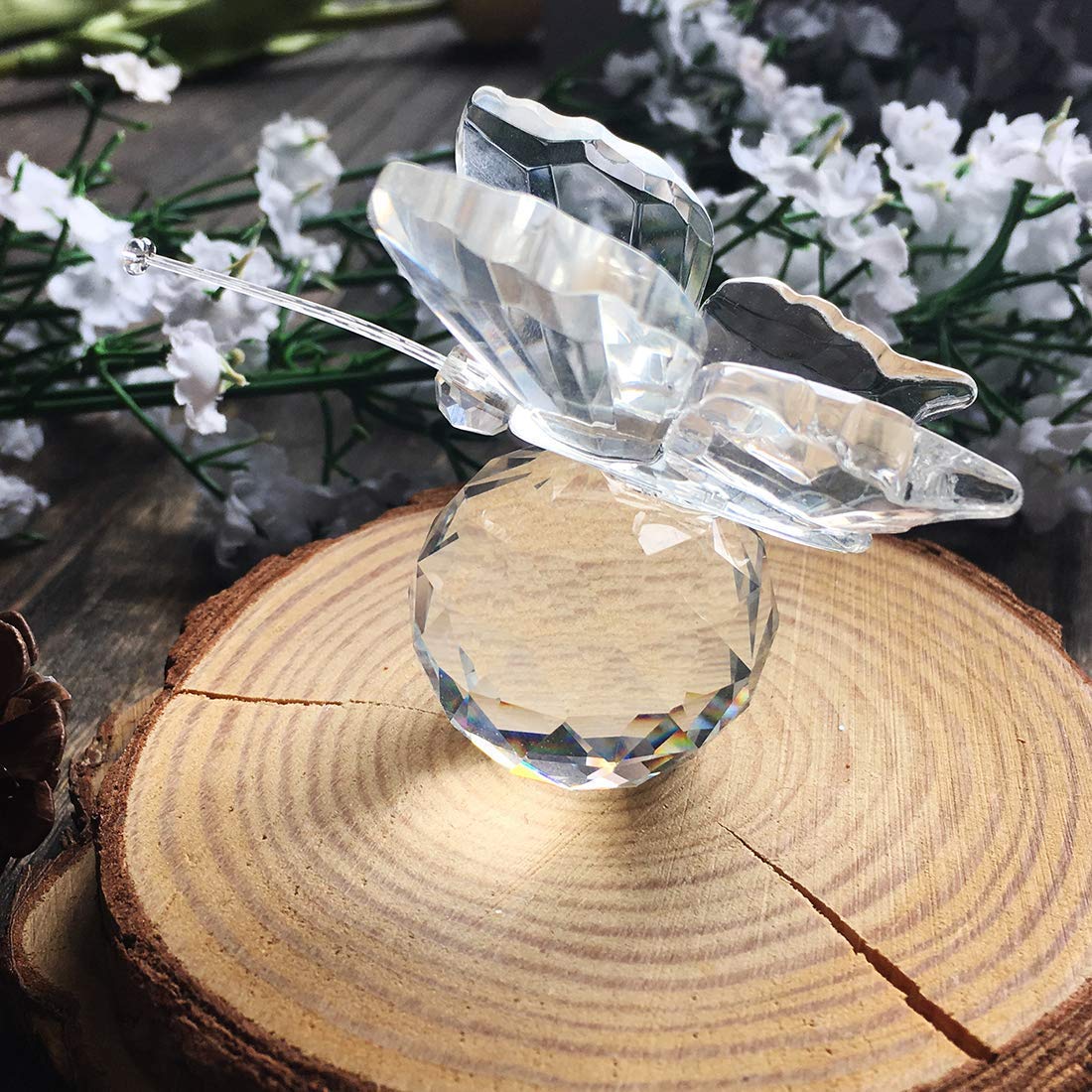 H&D HYALINE & DORA Sun Catcher Crystal Butterfly Animal Figurine Paperweight Home Table Decor