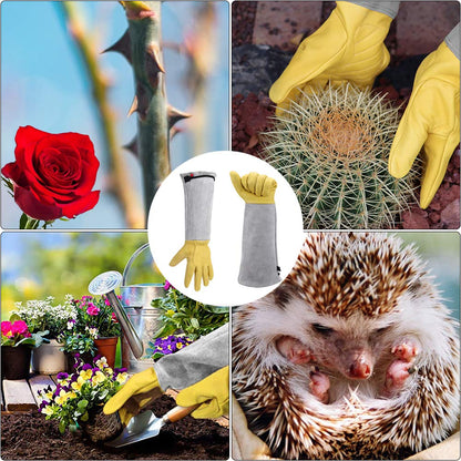 Heavy Duty Gardening Gloves - Thorn Proof Rose Pruning Gloves, Long Leather Gauntlet Gloves for Men and Women, Gardening Tools and Gifts