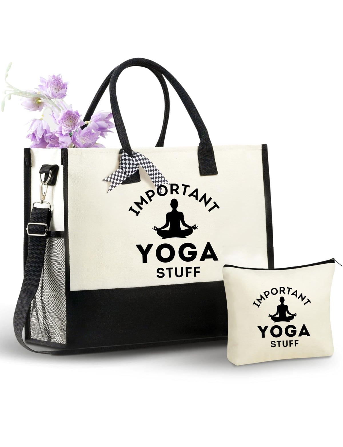 InnoBeta Yoga Gifts for Women, Yoga Instructor Gifts Tote Bag for Yoga Teacher with Top Zipper Closure and Shoulder Strap