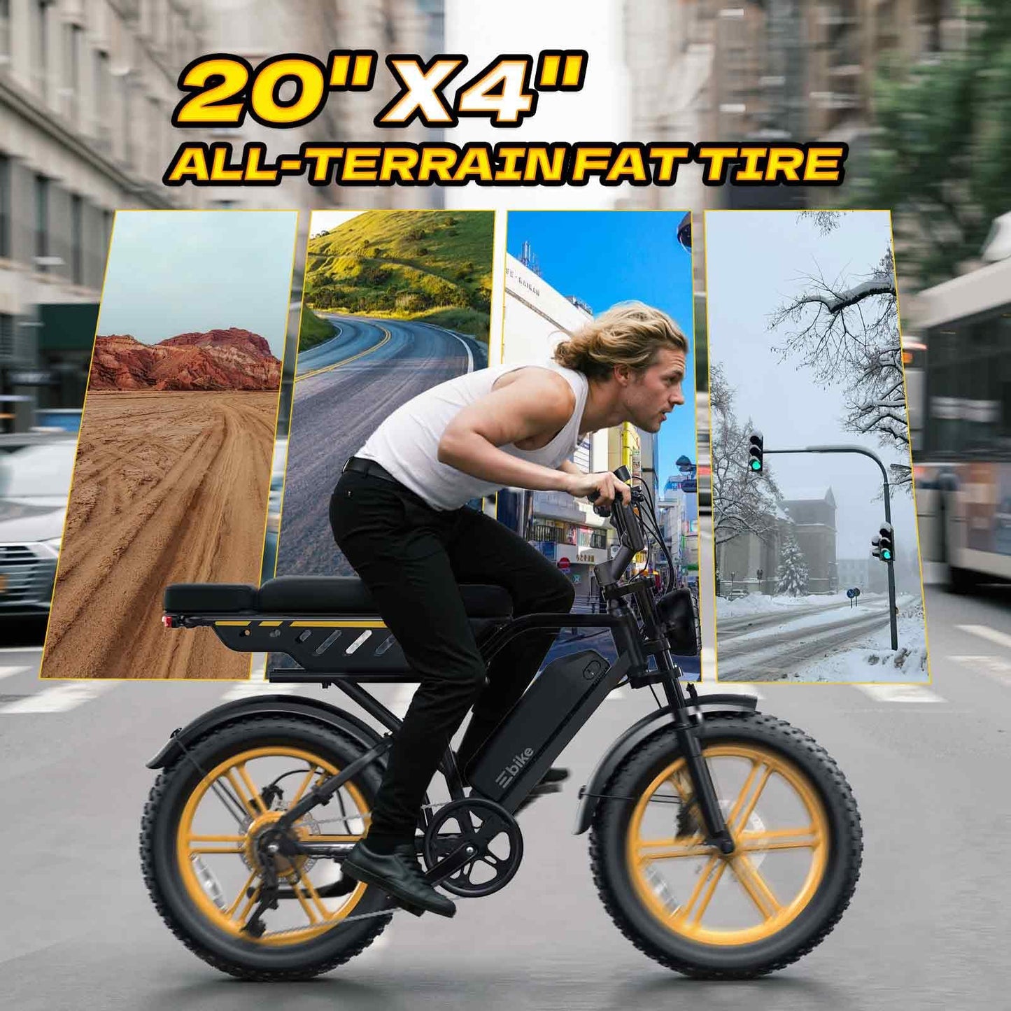 TST Electric Bike for Adults, 1500W Peak Motor 60 Miles Fat Tire E Bike with 48V 15Ah Removable Battery 20" Electric Bike with Dual Suspension, R9