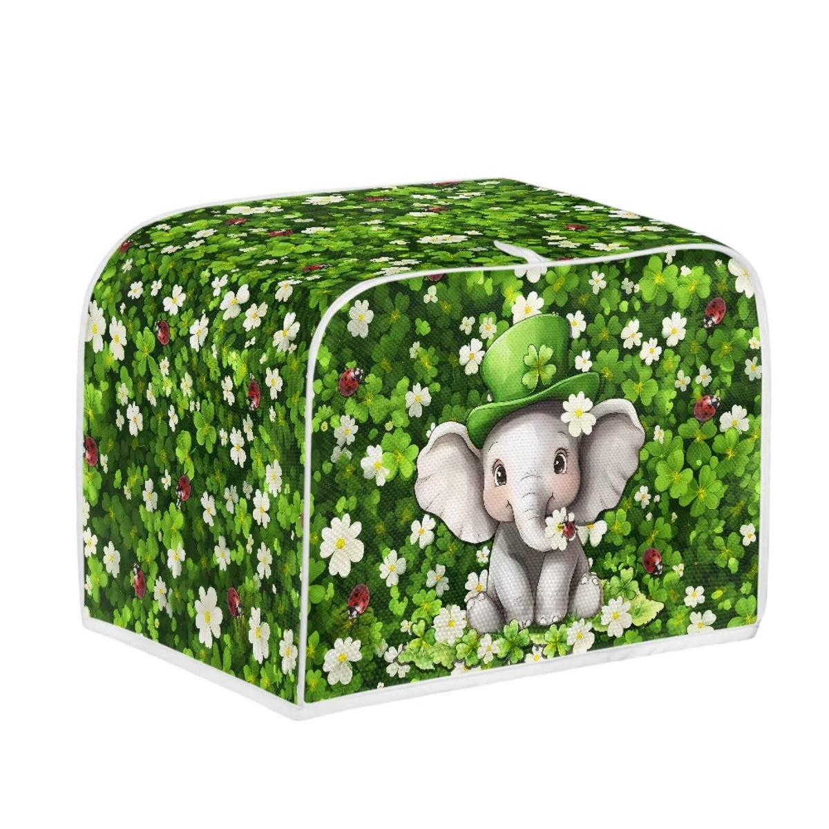 ASQVTIFE Elephant Toaster Covers 4 Slice Wide Slot for Kitchen St.Patrick Day Decor for Kitchen Sunflower Toaster Oven Covers for Kitchen Counter Kitchen Bakeware Protector Thanksgiving Decoration