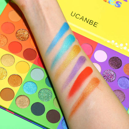 UCANBE 54 Colors Splashy Candies Eyeshadow Palette, Highly Pigmented Matte Shimmer Soft Creamy Glitter Rainbow Bright Powder Eye Shadow Blendable Waterproof Long Lasting Makeup Pallet…