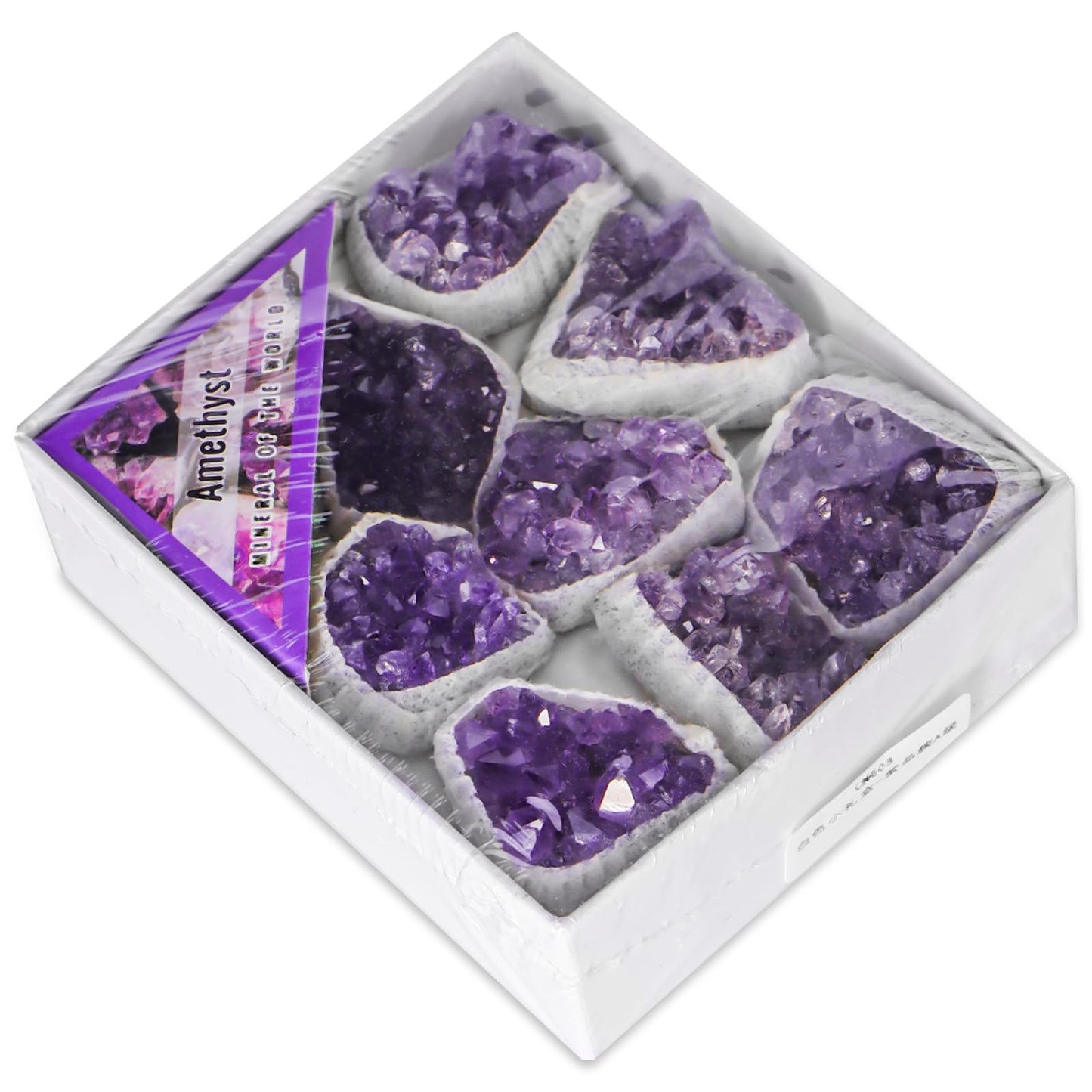 Natural Amethyst Cluster Crystals and Healing Stones,Raw Rough Rocks Gem Stones Meditation Spiritual Protection Home Decor Reiki Gifts for Women Adults,9pcs in Box