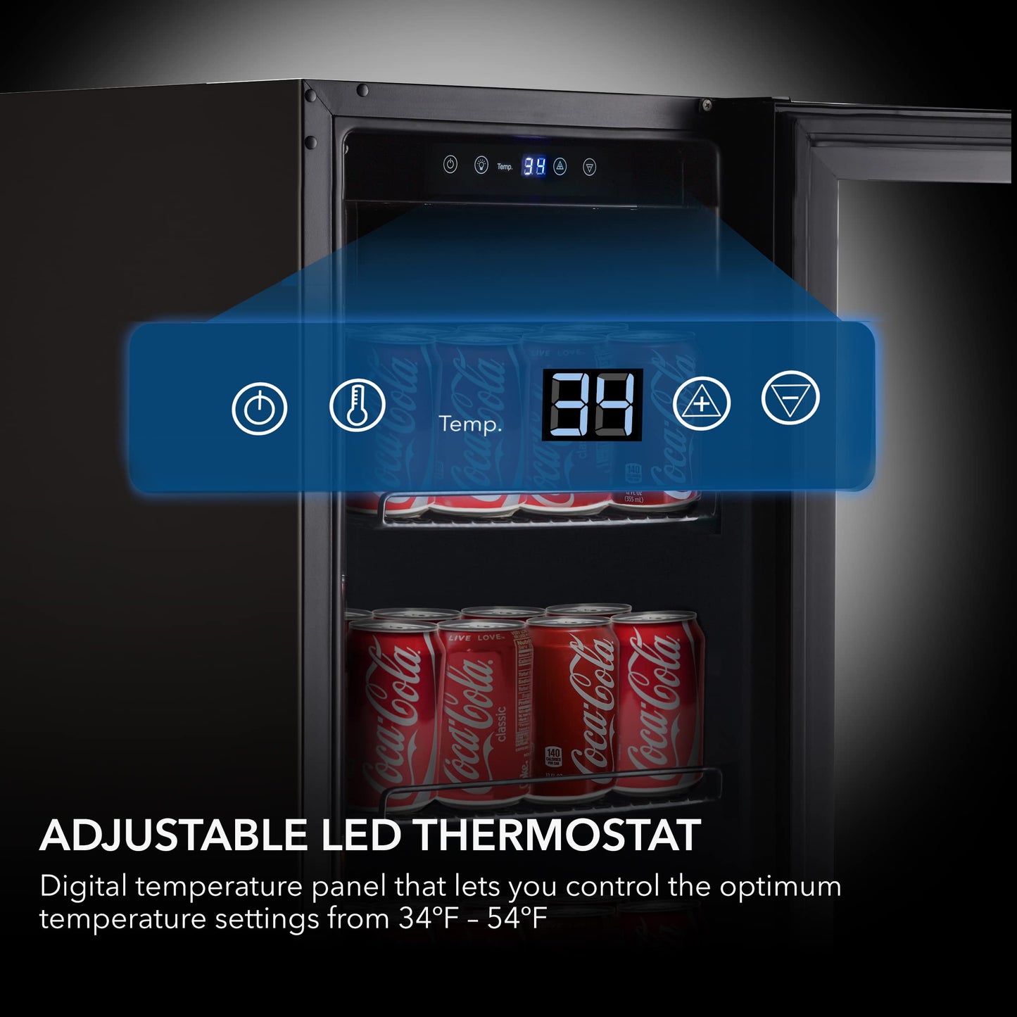 Whynter BBR-801BG Built Beverage Refrigerator and Cooler Mini Fridge with Glass Door with Lock, 3.0 Cubic Feet, Black, 100