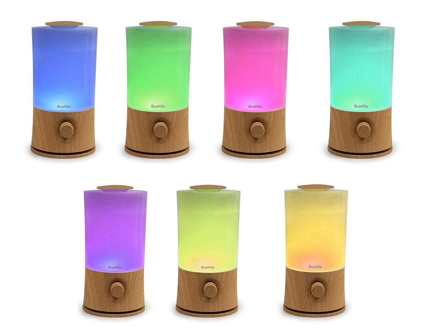 BlueHills Premium 2000 ML XL Large Essential Oil Diffuser Aromatherapy Humidifier for Large Room Home 40 Hour Run Huge Coverage Area 2 Liter Extra Large Capacity Huge Diffuser Wood Grain E005