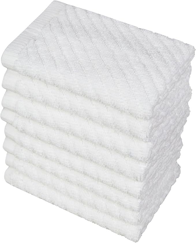 Bumble Towels Premium Kitchen Dish Cloths | 8 Pack | Diagonal Deluxe Dish Cloth