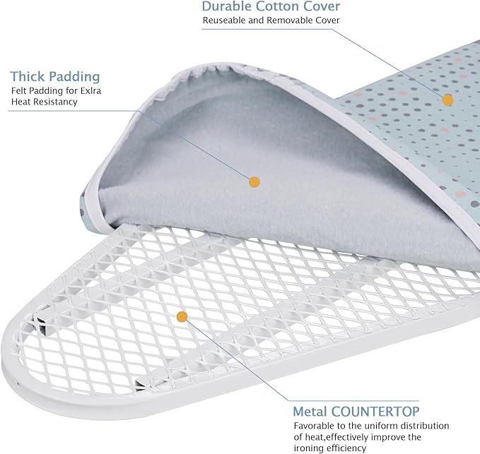 SheeChung Wall Mount Ironing Board 36"X12", Compact Wall Ironing Board