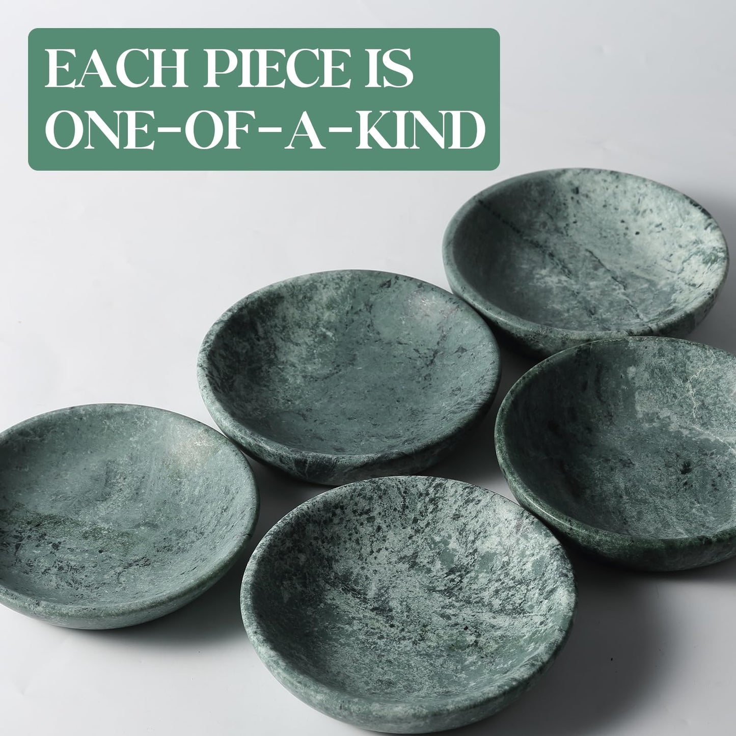 Koville Natural Green Marble Incense Holder, Upgraded 6" Incense Holders for Sticks, Sturdy Incense Burner Ash Catcher, Ideal for Meditation, Relaxing, Easy to Clean