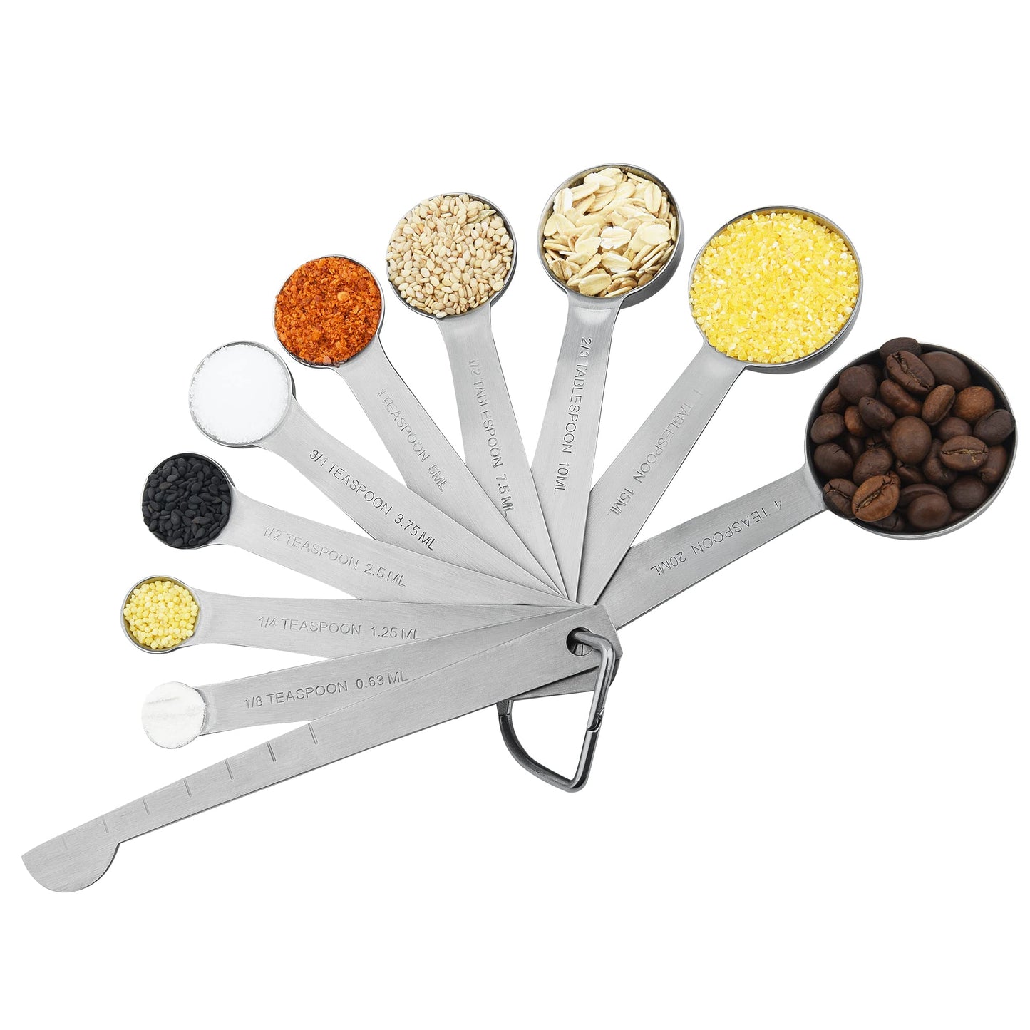 Measuring Cups and Spoons Set, Stainless Steel Measuring Cups Spoons Complete Set of 19pcs Professional Measurer Scoops Ingredients Liquid or Dry Heavy Duty Solid Measurment Cup