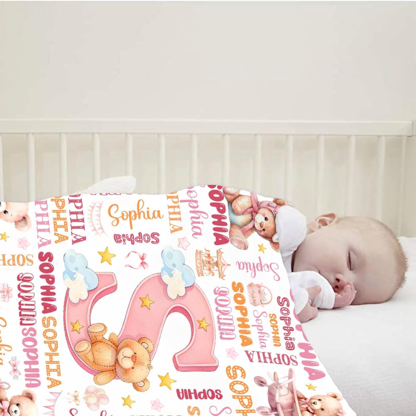 Personalized Bear Blanket Gifts for Bears Forest Animals Lovers - Soft Lightweight Flannel Throw 40"x30"