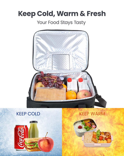 Kollea Black Cool Bag - 30 Litre Cool box -Insulated Cooler Bag Lunch Bag Keep Warm and Cold, Leak-Proof, With Carriying Straps, Multiple Pockets - Ideal for Travel, Camping, Picnics, BBQ