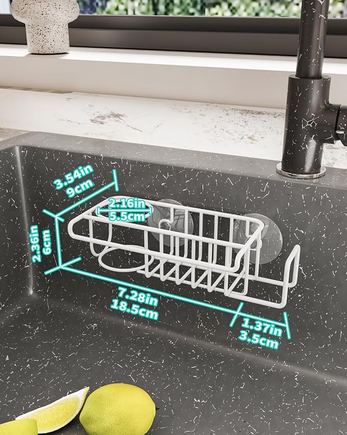 HapiRm Sponge Holder for Kitchen Sink, No Drill Kitchen Sink Caddy Organizer