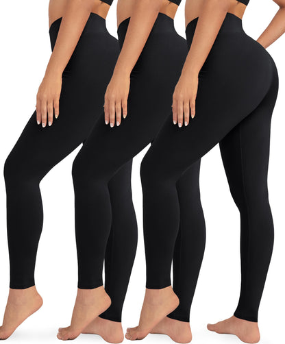 VALANDY Creamlush 3 Pack Leggings for Women High Waisted Tummy Control Leggings Buttery Soft Yoga Pants（S-3XL）