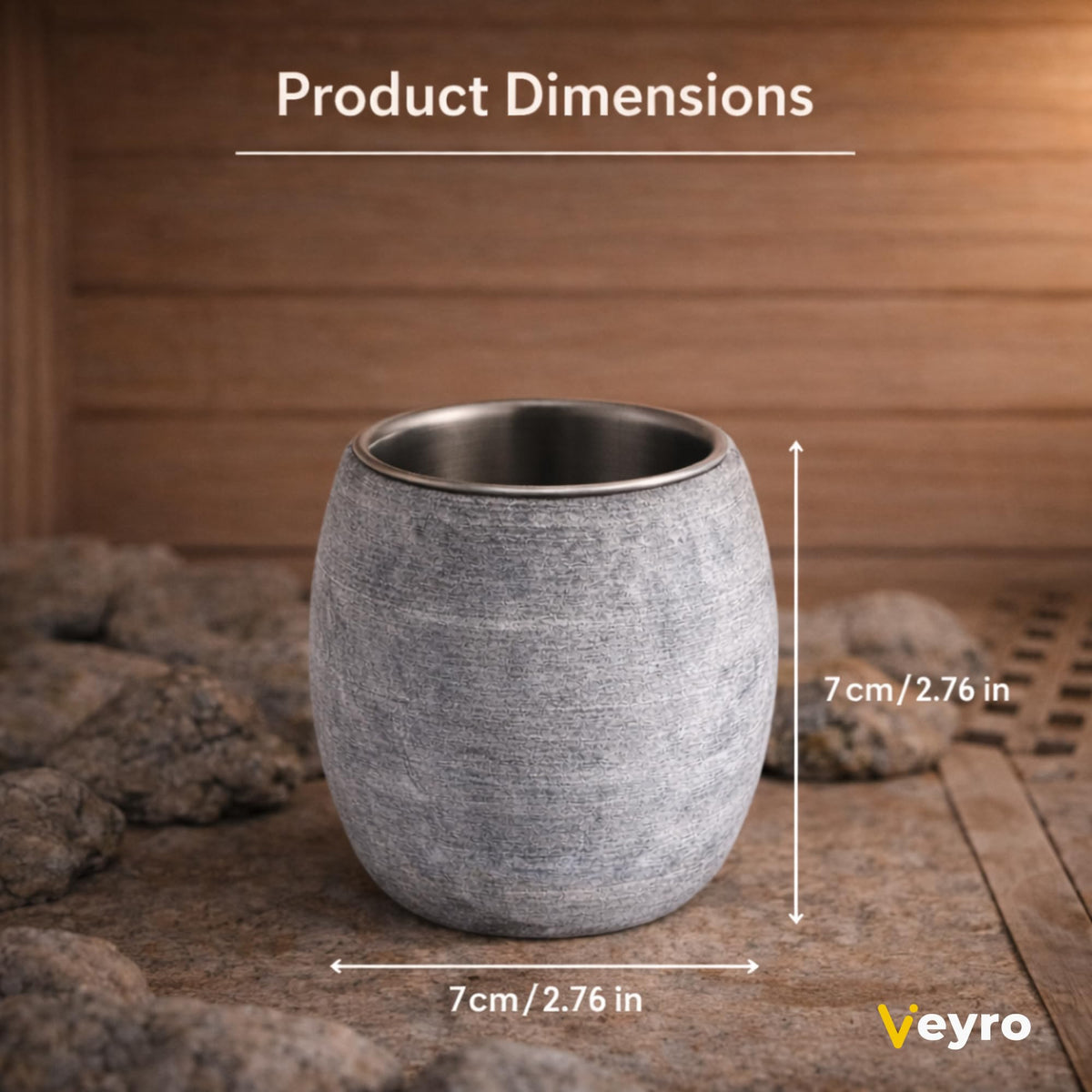 Veyro Large Sauna Diffuser – Natural Stone Aroma Cup for Essential Oils, Sauna Essential Oil Diffuser, Sauna Aromatherapy Bowl, Gifts for a Sauna Accessories Luxury Stone Oil Holder