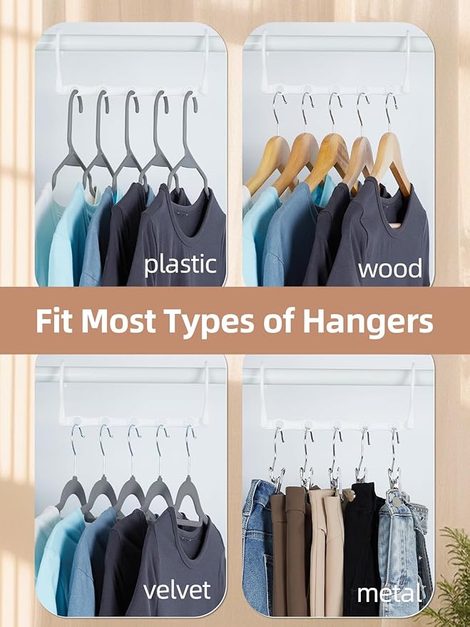 HOUSE DAY White Magic Plastic Hangers Space Saving Organizers and Storage