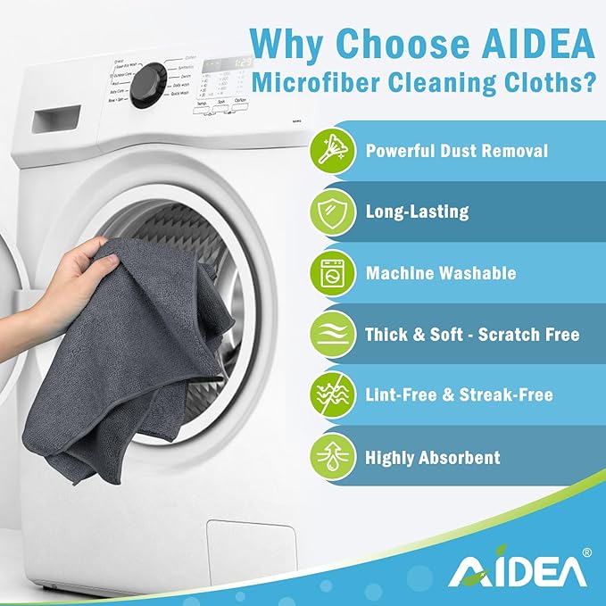AIDEA Microfiber Cleaning Cloth-50PK, Soft Microfiber Towels