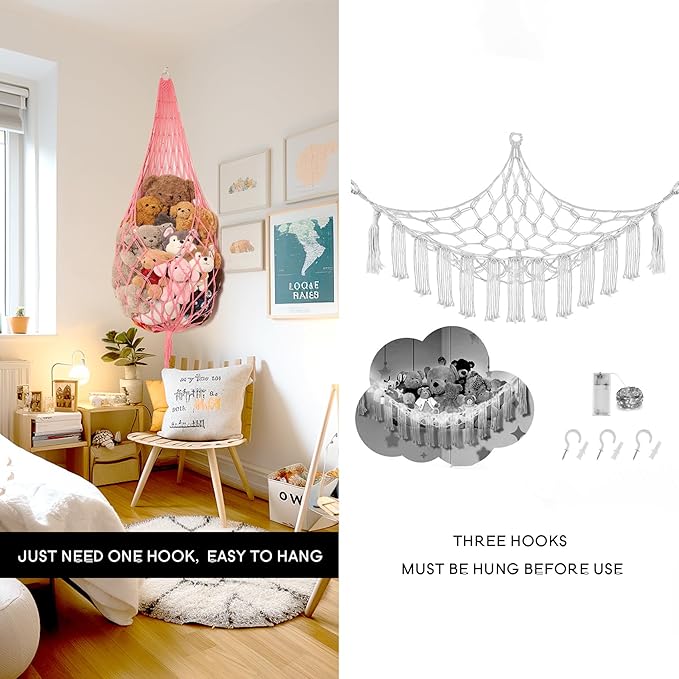 Stuffed Animal Net or Hammock Corner Hanging Net