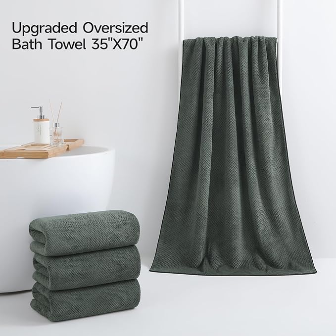REDKISS 4 Pack Premium Bath Towels, Plush Coral Fleece Towels