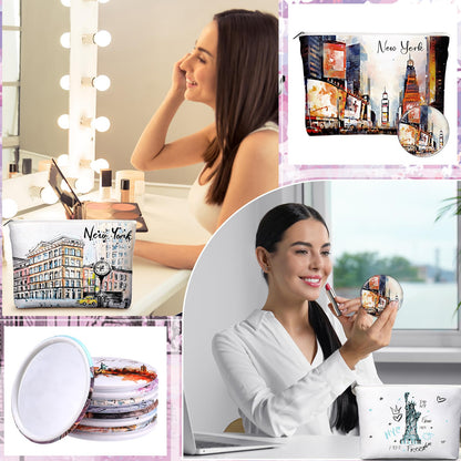 Bulyoou 36 Set New York Souvenirs Gifts Bulk City Cosmetic Bag Nyc Makeup Mirrors Souvenirs from USA Women New York Makeup Bag Birthday Party Favors Trip Journey Gifts for Friend Sisters