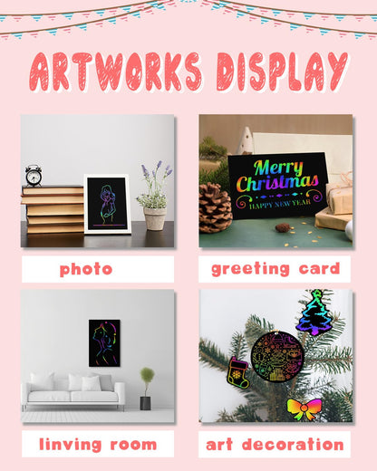 OSLINE Arts and Crafts for Kids Ages 3-5-10 Girls Boys,Rainbow Scratch Paper Art Notebooks,Art Supplies Kit for Gift, Party Favor Toys for 4-8 Year Old,Easter Birthday Gifts for Kids 6-12