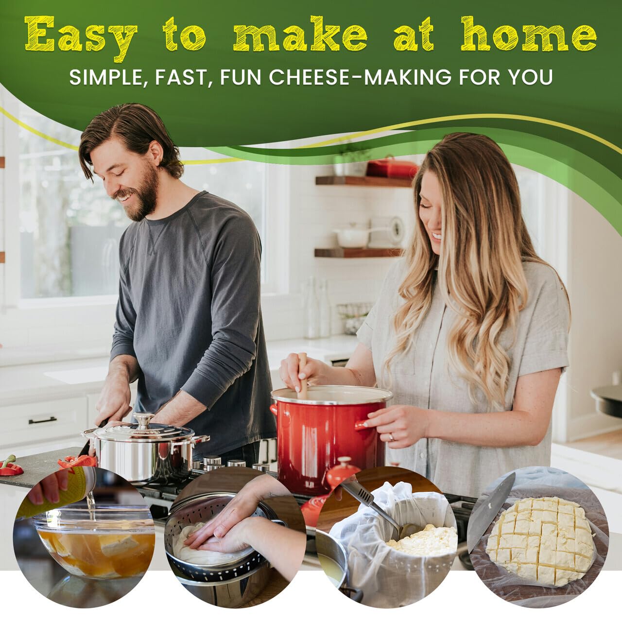 The Big Cheese Beer Lover's Cheese Making Kit - Make Cypriot-Style Cheese & Ale-Washed Squeaky Curds at Home - 12 Batches with Vegetarian Rennet & Recipe Book