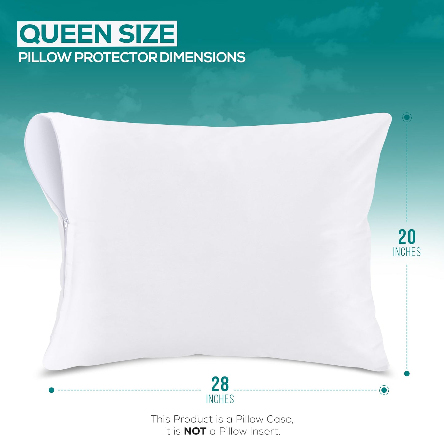 Set of 4 Pillow Protectors with Zipper Queen Size, Bed Bug and Dust Mite Proof Pillow Covers, Ultra Soft Pillow Encasements, Moisture Wicking and Waterproof Pillow Cases by Utopia Bedding (White)