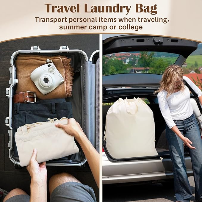 Canvas Laundry Bag 33"Wx 35"H, Thick Canvas Laundry Bag