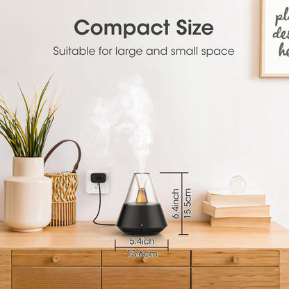 Essential Oil Diffuser, Modern Style Aromatherapy Aroma Diffusers with Candle Light, Fragrance Ultrasonic Cool Mist Humidifier, Remote Control, Auto Shut-Off, for Home Living Room Office