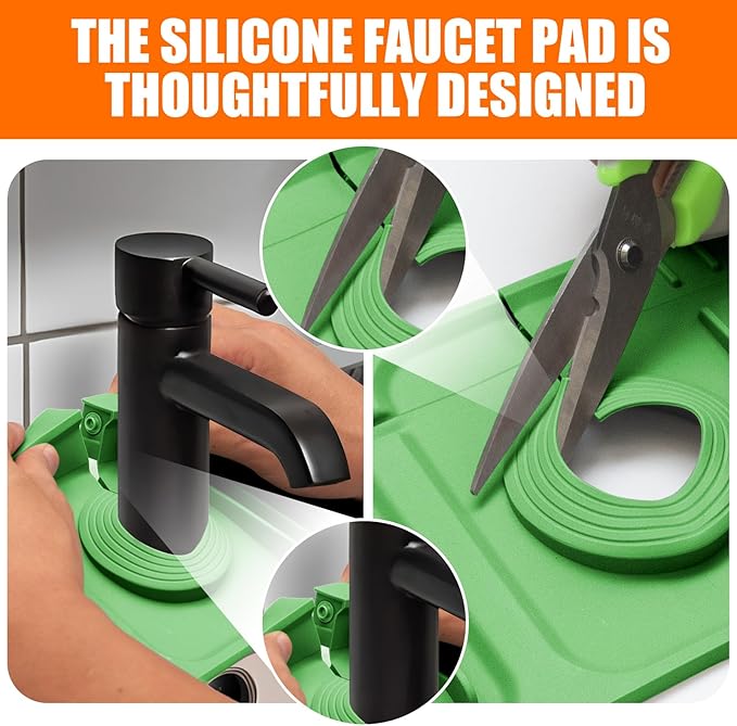 14.5" Green Silicone Faucet Mat