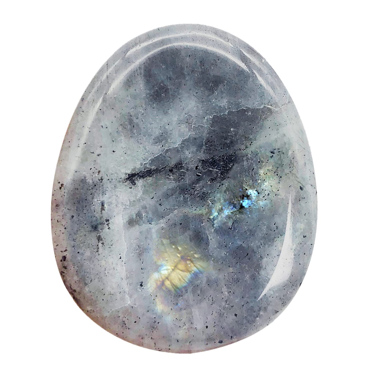 Fekuar Natural Moonstone Crystal Thumb Worry Stone, Hand Carved Healing Crystal Teardrop Pocket Worry Stones for Anxiety Stress Relief Meditation