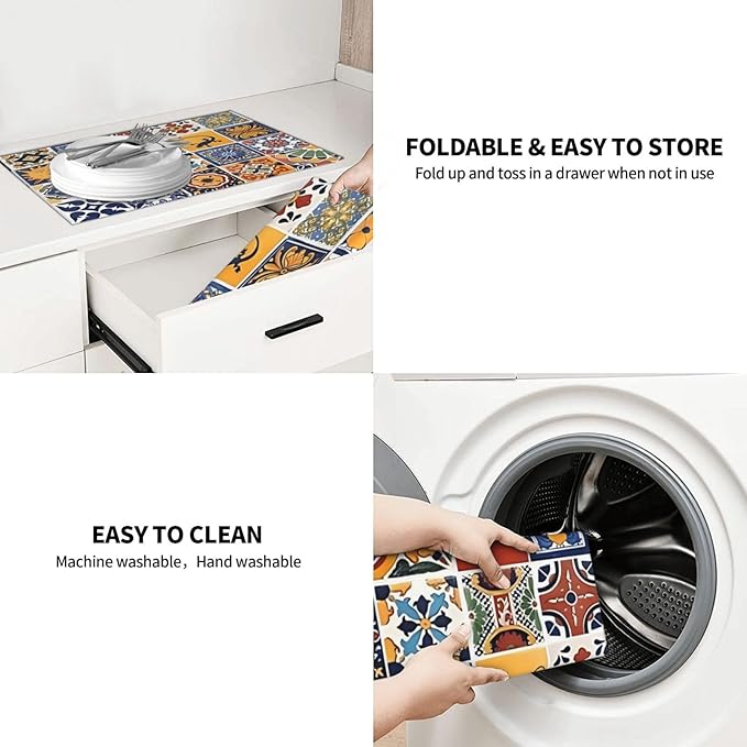2Pcs Dish Drying Mats Faucet Mats Sets Large Size Coffee Mats Sink Faucet Mat