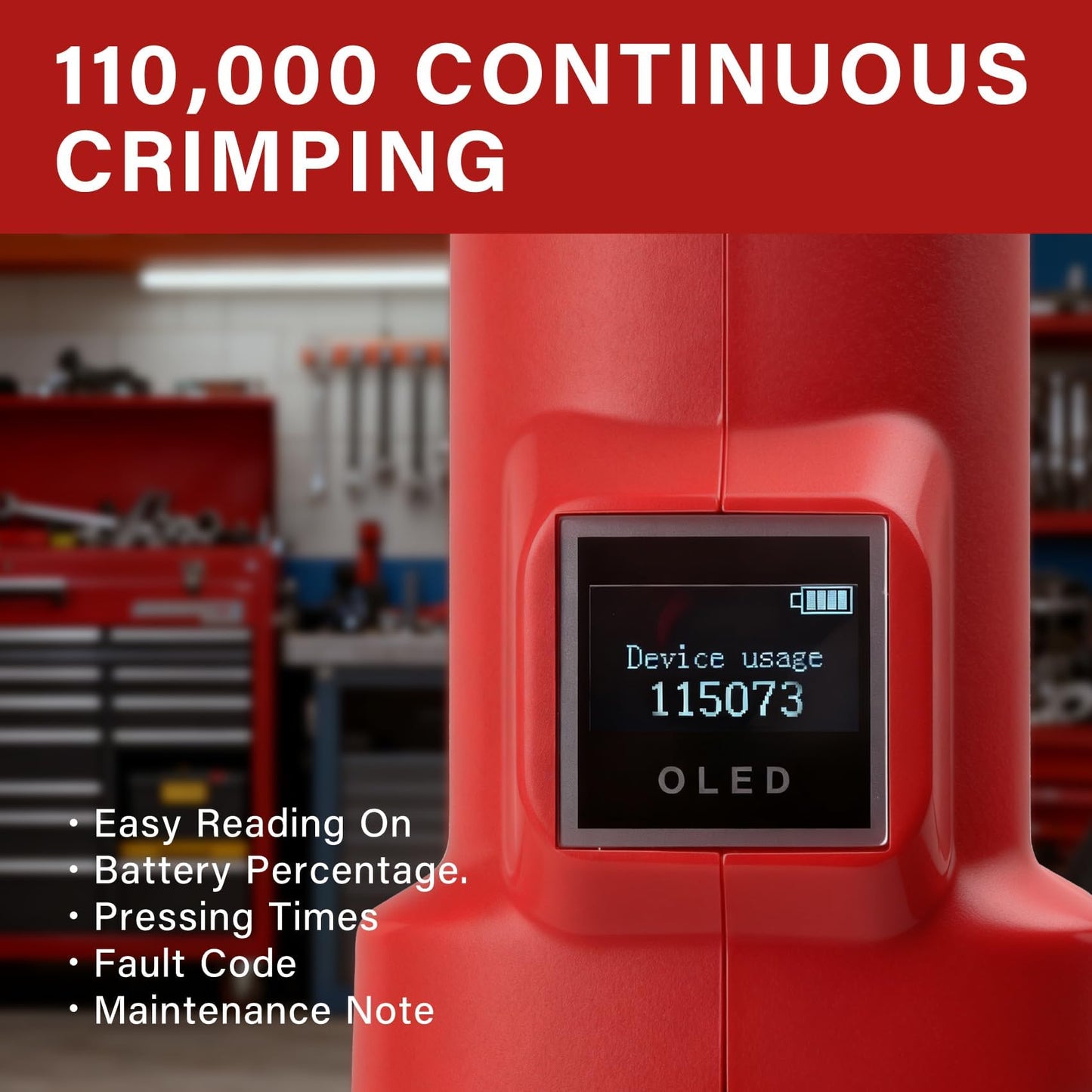 Electric Hydraulic Hose Crimpers 18V Battery AC Crimping Tool Kit - Handheld Hydra-Krimp A/C Crimper with 7 Snap-On Dies for Auto AC Repair, Air Conditioning Line Crimping Pliers