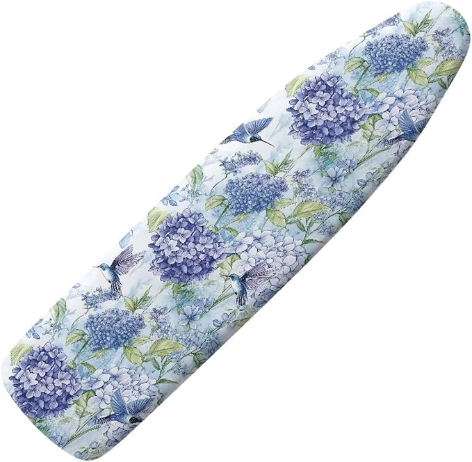 Hummingbird Hydrangea Ironing Board Cover Large Floral Extra Wide Table Top
