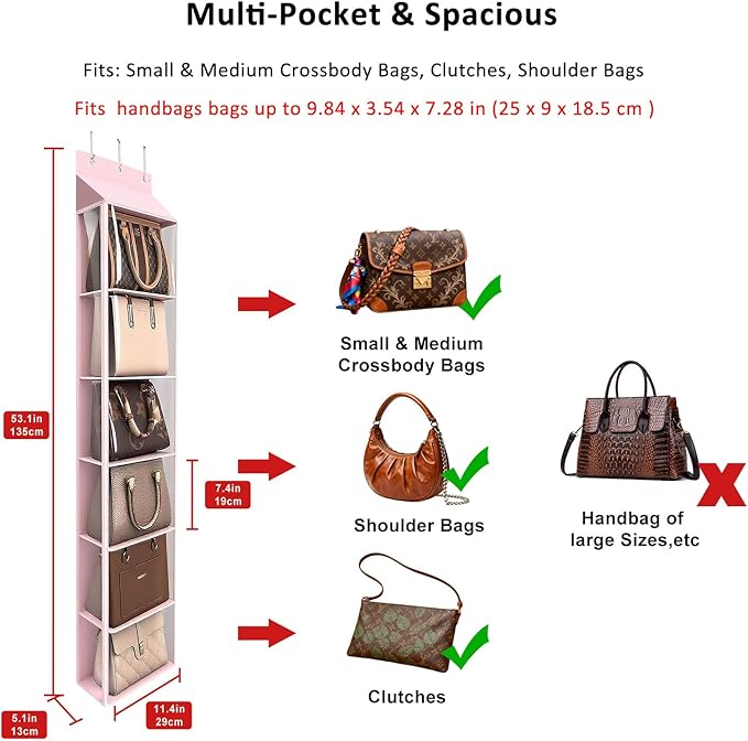 Lirex Over The Door Purse Organizer & Purse Shelf