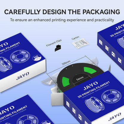 JAYO PLA 1.75mm 1.1KG, Smooth 3D Printer Filament, +/- 0.02mm Accuracy, Neatly Wound, Fits Most FDM Printers, 1.1KG Spool (2.42 LBS), Black