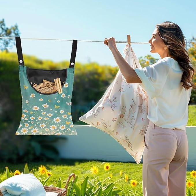 Clothespin Bag for Clothes Pin Holder for Outside and Clothes Line Pins