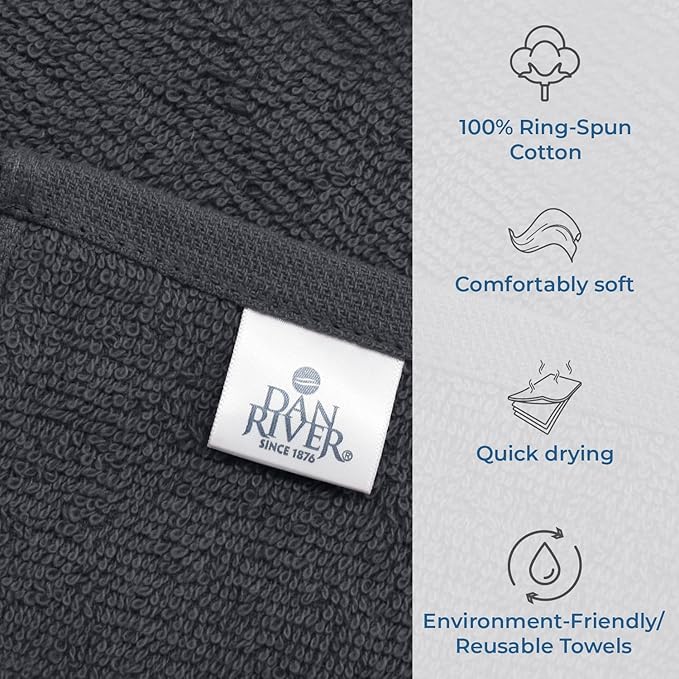 DAN RIVER 12 Pack Wash Cloths for Showering