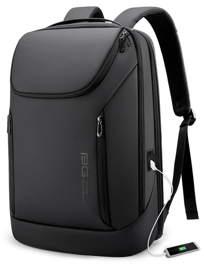 BANGE Business Smart Backpack Waterproof laptop backpack with USB Charging Port,Travel Durable Backpack (BlACK(three Pocket)