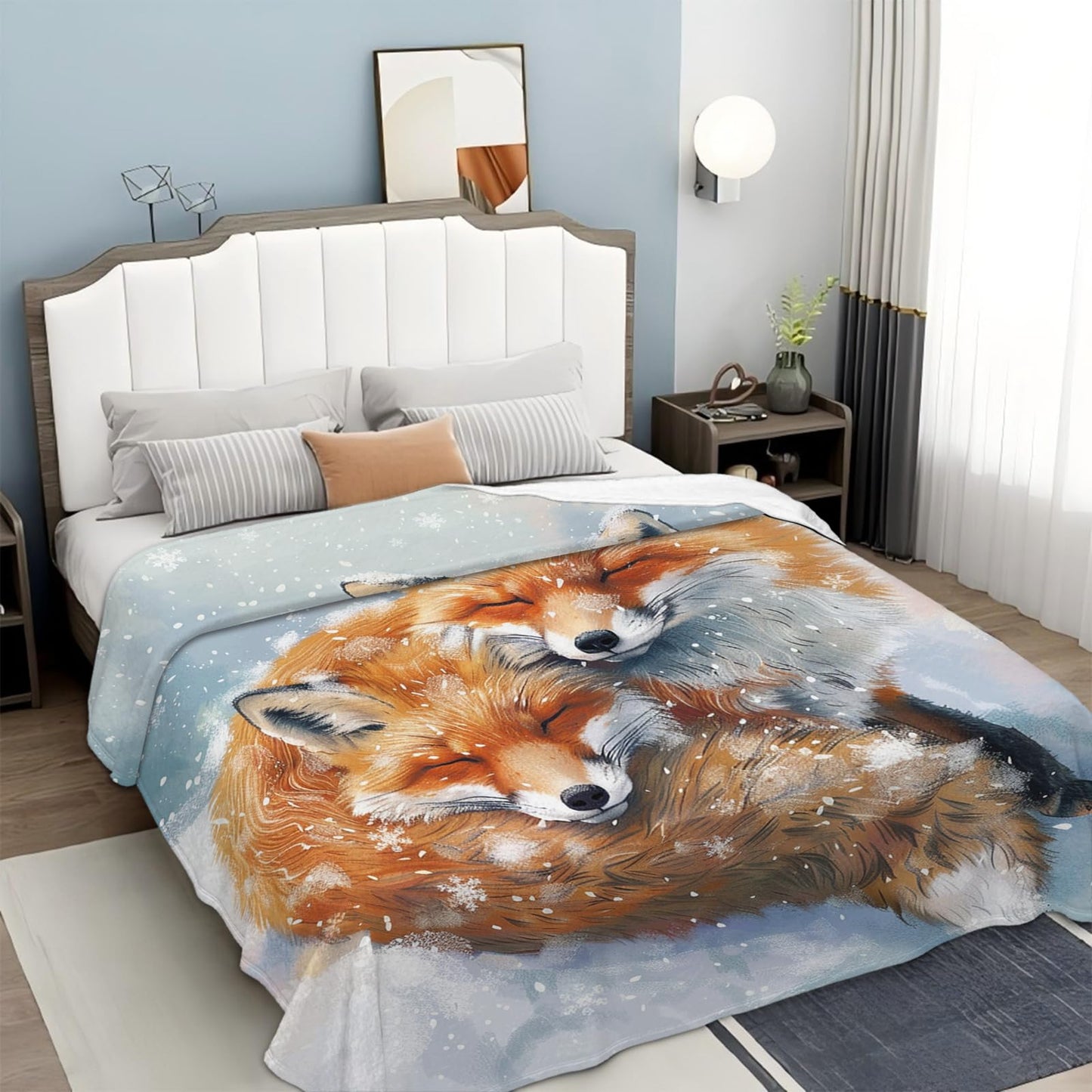 Tijuboni Fox Throw Blanket Fox Gifts for Girls Boys Women Men Kids Adults Soft Flannel Fleece Blanket for Couch Sofa Bed Home Decor 40"x50"