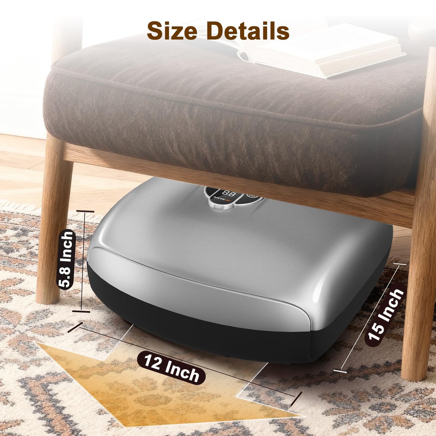 Shiatsu Foot Massager Machine with Heat : Deep Kneading Foot Massager with Vibration & Compression for Plantar Fasciitis & Neuropathy - for Women & Men,Relax for Home Office Use (Black)