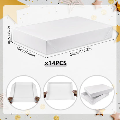 MUMULULU 14 PCS White Gift Boxes with Lids Sizes 11'' x 7.48'' for Birthdays Graduations Christmas Weddings Baby Showers and More