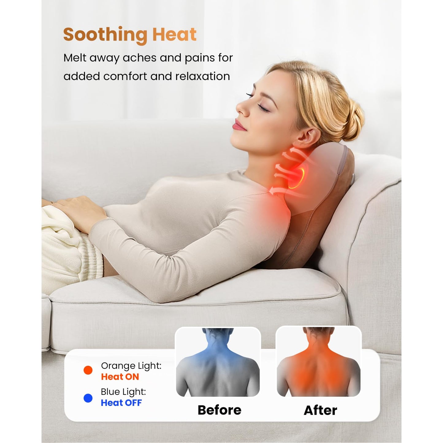 BOB AND BRAD Cordless Back Massager with Heat FSA Eligible HSA Eligible, Shiatsu Neck Massager for Pain Relief Deep Tissue, 3D Kneading Massage Pillow for Pain Relief, Birthday Gifts for Women Men