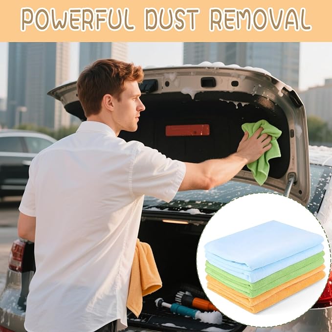 6 Pack Extra Large Microfiber Cleaning Cloths 20"x30", Lint-Free Reusable Towels