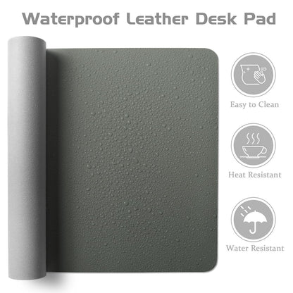 Aothia Leather Desk Pad Protector - Large Mouse Pad, Office Mat, Non-Slip PU Leather Blotter, Laptop Desk Pad, Waterproof Writing Pad for Office and Home (Jungle Green, 38" x 13.7")
