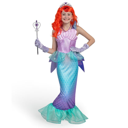 Spooktacular Creations Halloween Mermaid Costume for Girls, Purple Little Mermaid Dress, Princess Dress Up for Girls 4-6 Toddler Pretend RolePlay, Themed Party (Large, 10-12 yrs)