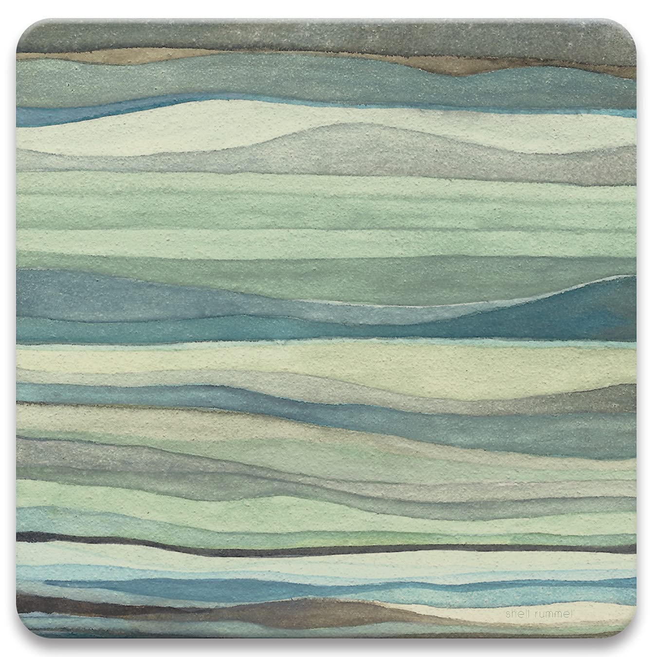CoasterStone Stone Drink Coasters Set of Four - Watercolor Waves